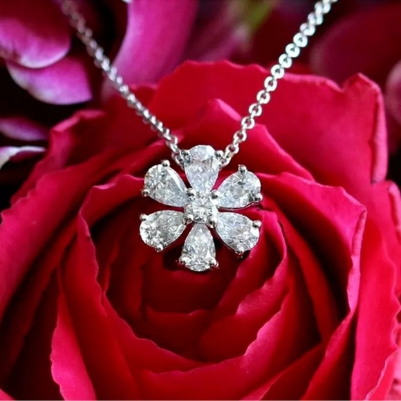 Jewelry - Elegant 925 Silver Cubic Zirconia Necklaces Pendants Women Wedding Jewelry Gift